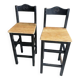 2 wooden bar stools