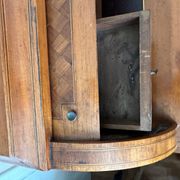Cylindrical desk in cubic marquetry Louis XVI style late 19th, early 20th century