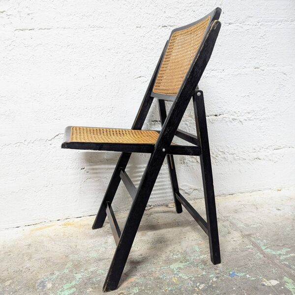 Chaise pliante cannée