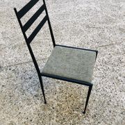6 chaises métal noir et tissu vert design italien