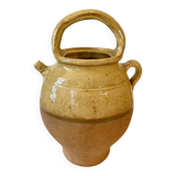 Antique Provençal jug / goat, in yellow glazed terracotta