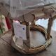 Paire de poufs en rotin et bambou