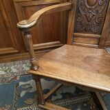 Caquetoire armchair in solid walnut carved Renaissance style
