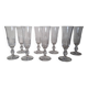 8 crystal Champagne flutes from Baccarat Saint Louis, 19th century.