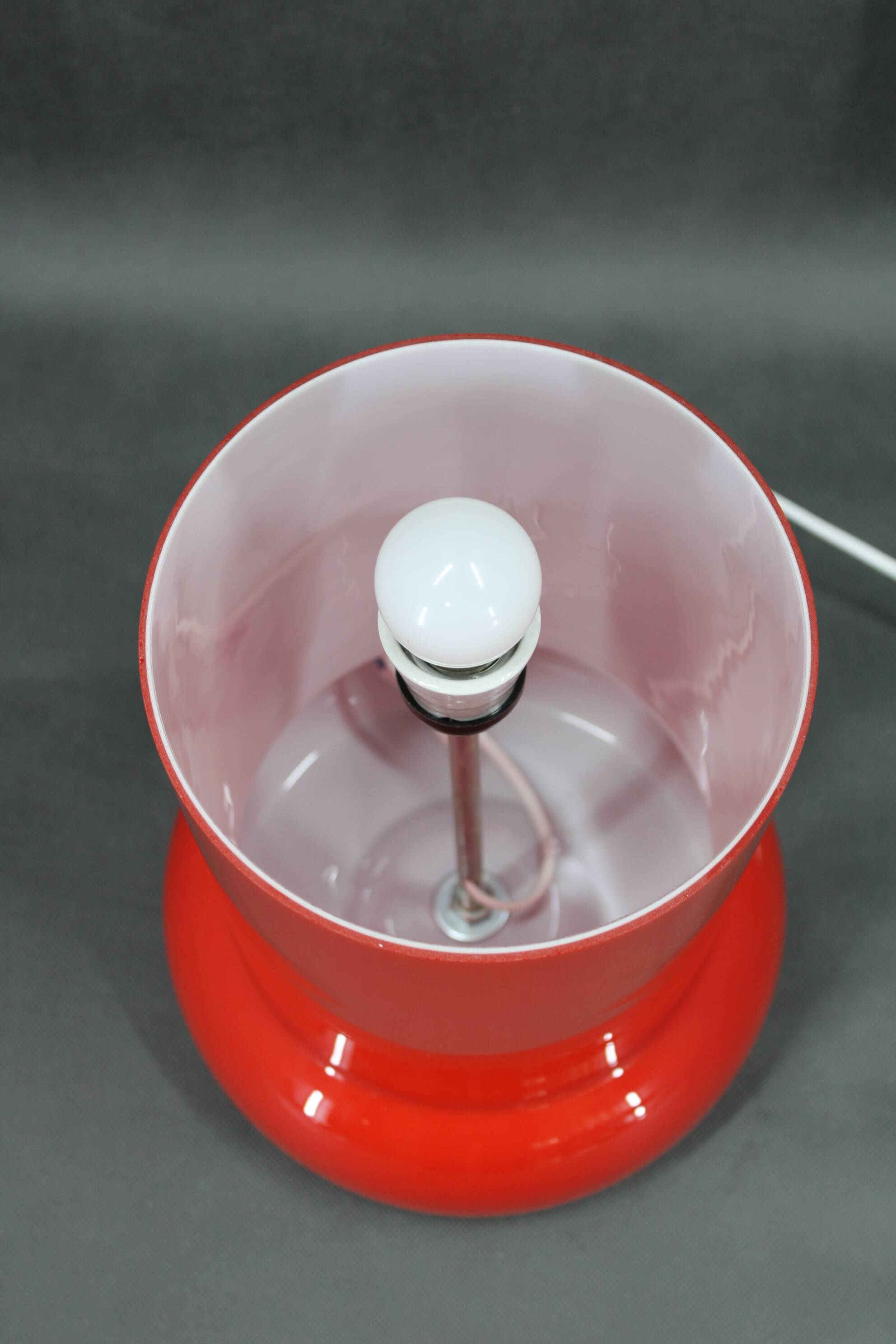 Opaline glass mushroom table lamp, Space Age, Czechoslovakia, 1970s