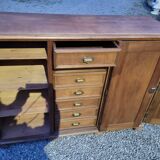 Old oak craft cabinet with 3 doors + drawers inside