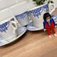 Set of 3 tea cups and their earthenware cups