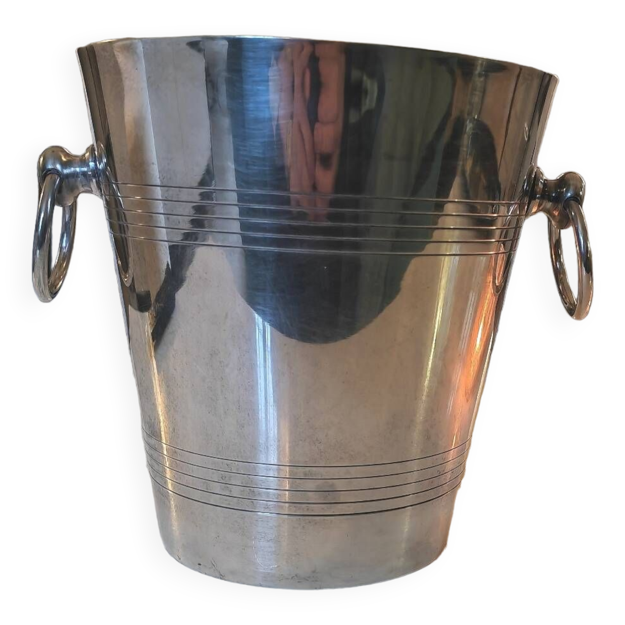 Silver metal champagne bucket