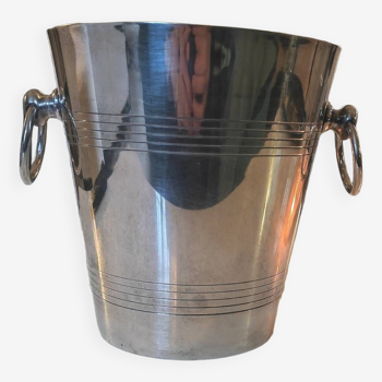 Champagne bucket in silver metal