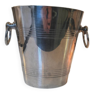 Champagne bucket in silver metal