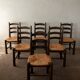 Vintage French Brutalist Dining Chairs by Georges Robert, 1950s, Set of 6