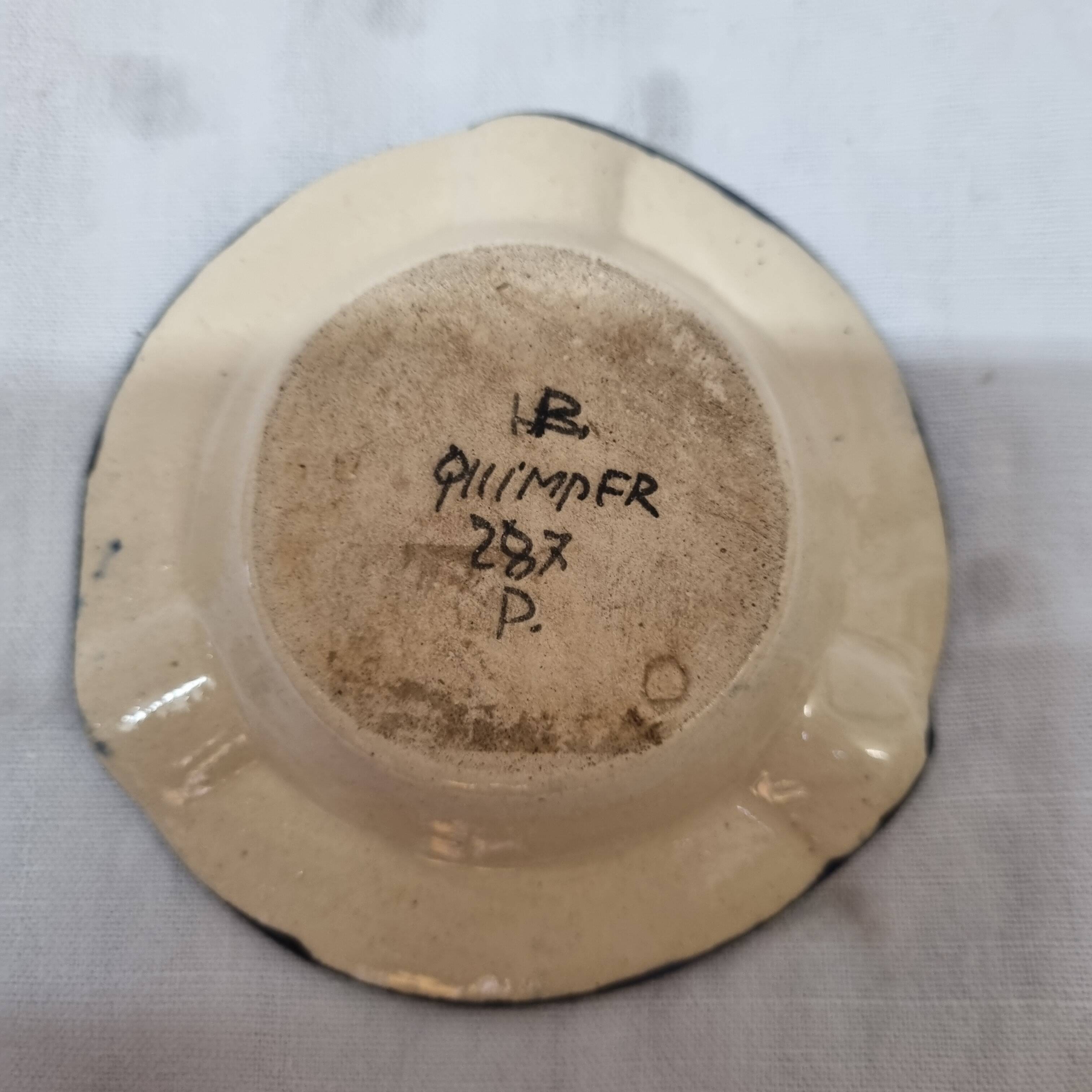 HB Henriot ashtray Quimper Brittany, early 20th century