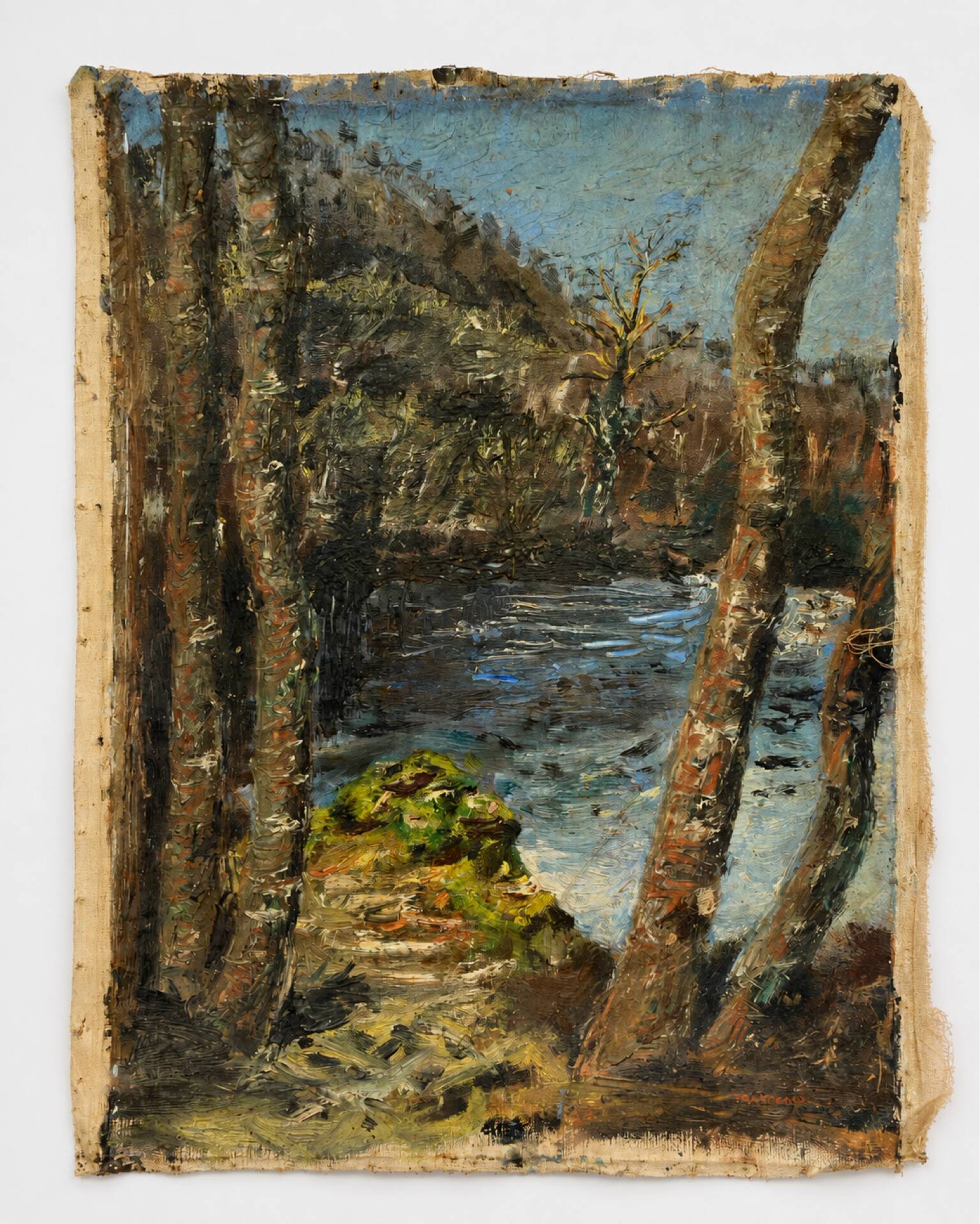 Old oil painting Franchard Forest Fontainebleau 19th century