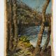 Old oil painting Franchard Forest Fontainebleau 19th century