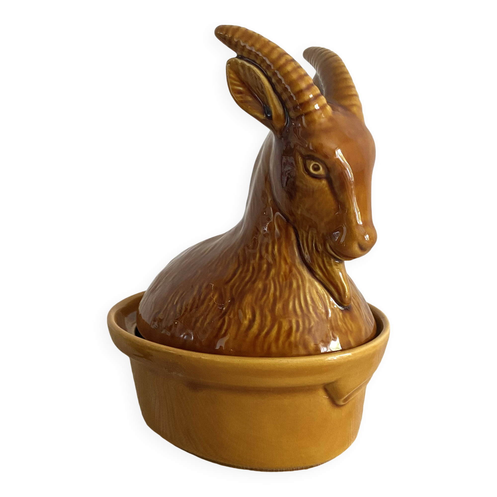 Ceramic goat, vintage zoomorphic terrine