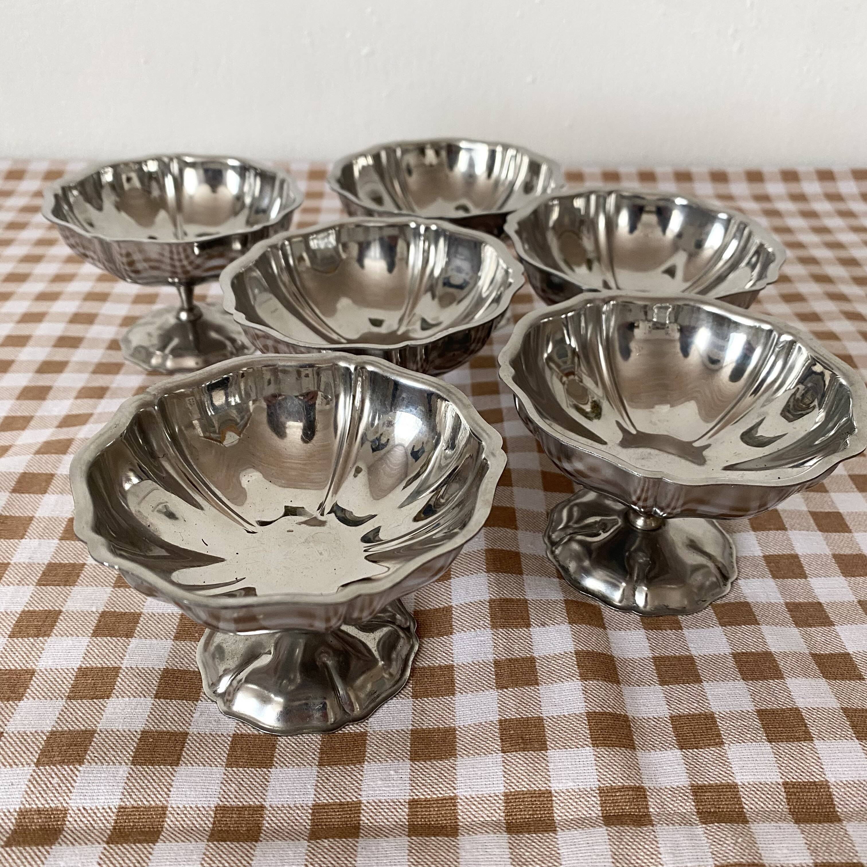 Coupes à glace en inox vintage