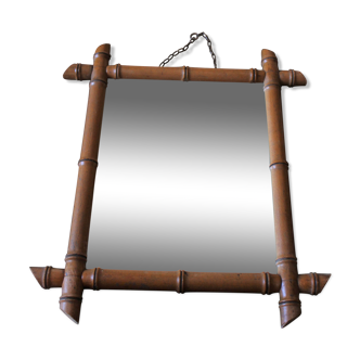 Vintage mirror bamboo wood turned chain