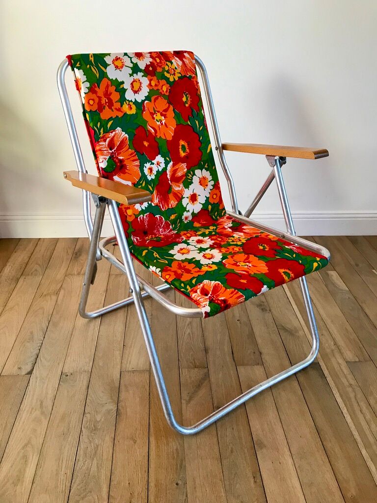 Paire de chaises de camping à fleurs vitaminées 70