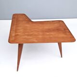 Irregular Shaped Cherrywood Veneer Coffee Table Attr. to Gio Ponti, Italy