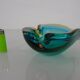 Brown & Turquoise Sommerso Murano Glass Ashtray, Italy, 1960s
