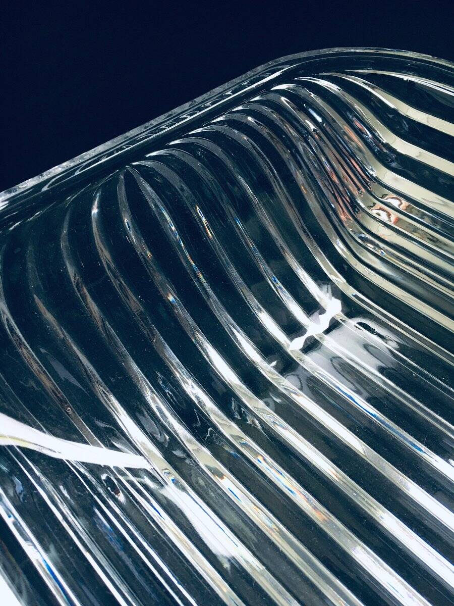 XL Mid-Century Czech Modern Crystal Art Glass Bowl, 1960s