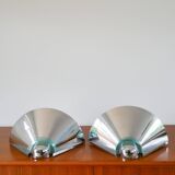 Pair of chrome and blue plexiglass wall lights, Made in Germany, Design, 1970