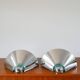 Pair of chrome and blue plexiglass wall lights, Made in Germany, Design, 1970