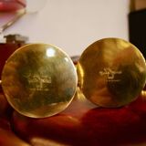Pair of vintage brass candle holders by ivar alenius-bjork for ystad metal sweden 1939