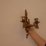 Applique murale suédoise en laiton, style milieu du siècle