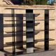 Bookcase, in black lacquered wood, Italian design from 1970
