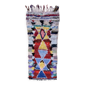 Colorful Boucherouite Berber rug - 81 x 190 cm