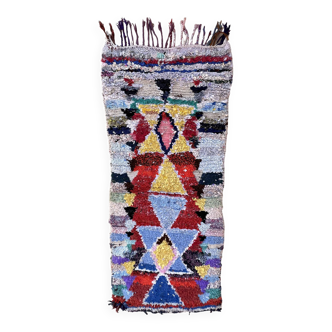 Tapis Berbère Boucherouite coloré - 81 x 190 cm