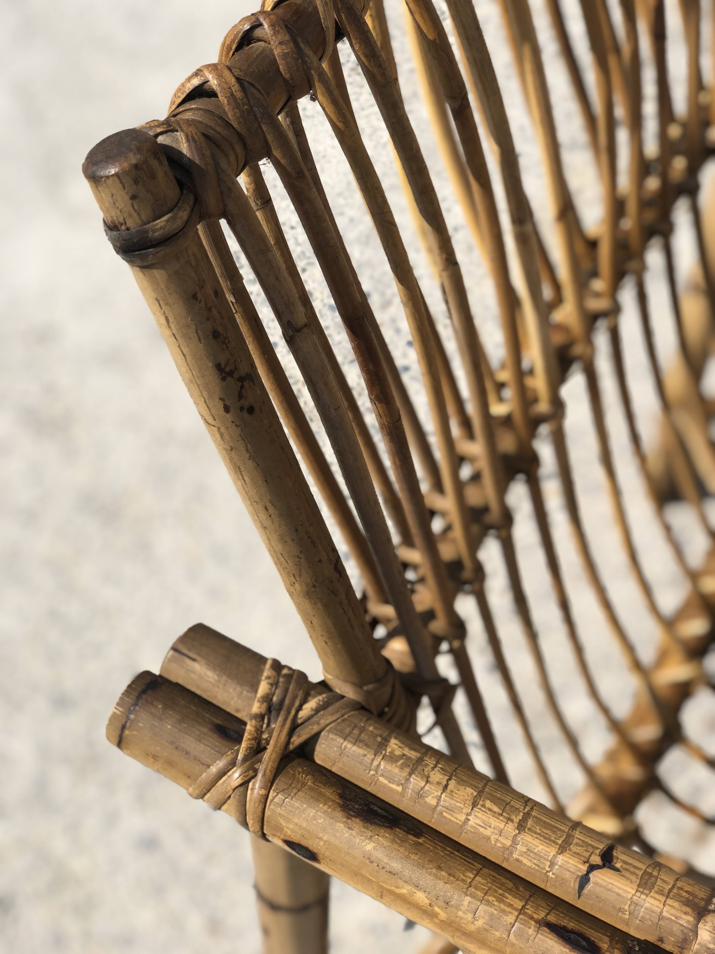 Bamboo sofa Dal Vera Italian design sofa 1970