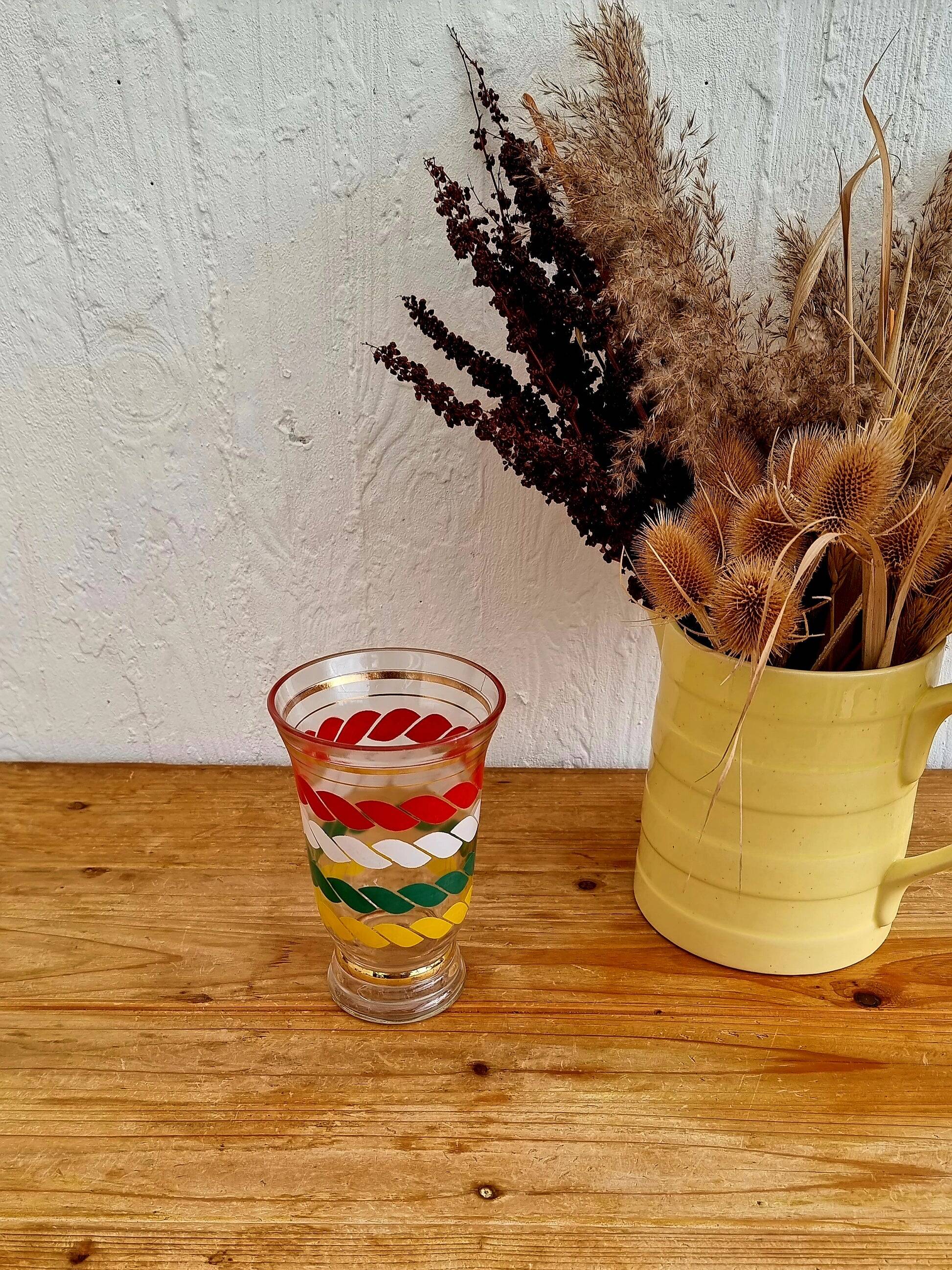 Vase en verre multicolore années 50