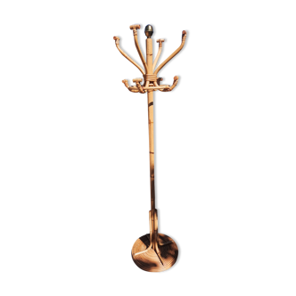 Bamboo and brass coat rack