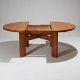 Extendable elm table, Maison Regain 1980s