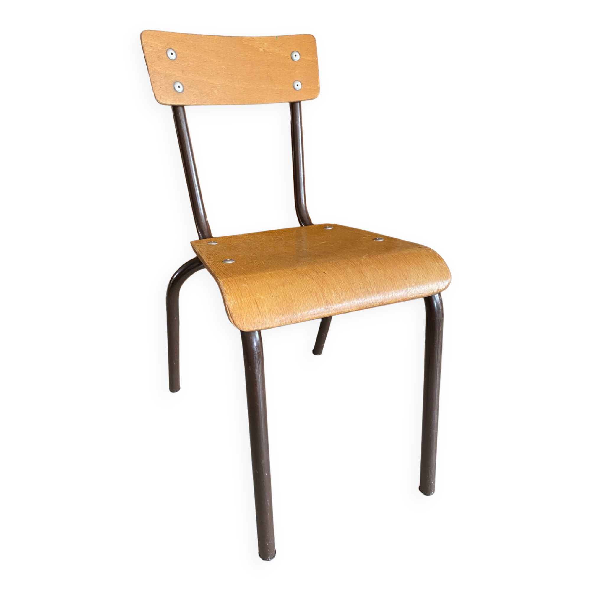 Children's school chair in wood and metal