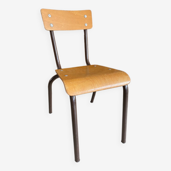 Children's school chair in wood and metal