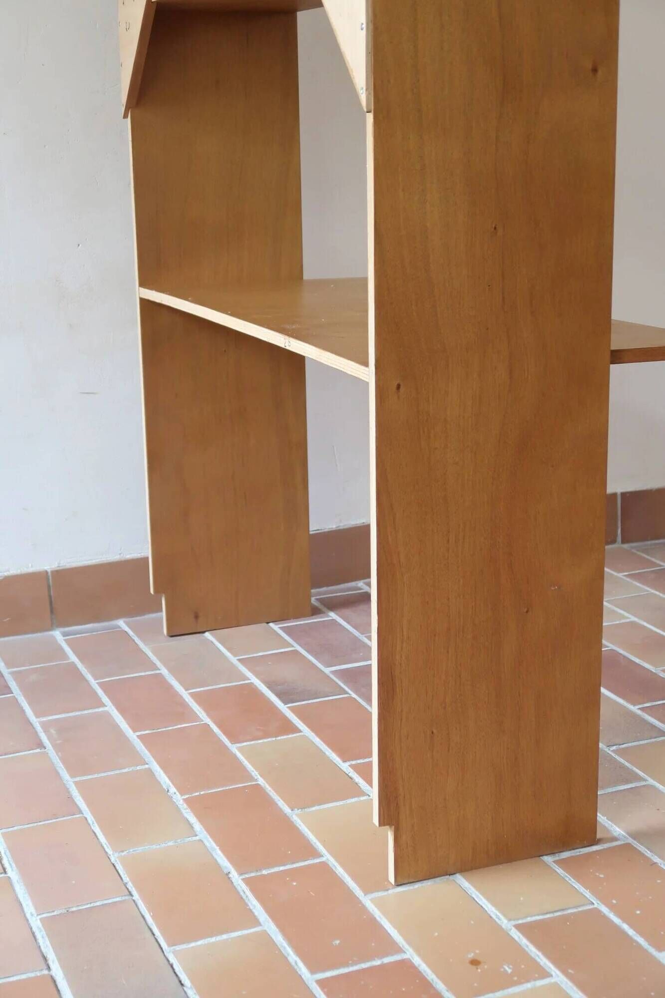 Birch plywood bookshelf, desk top.