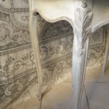 Former white grey patina hairdresser mirror table 2 Shabby chic drawer