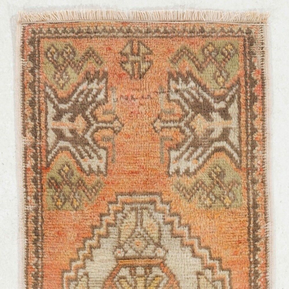 Vintage Small Rug. Turkish Seat Cover. Hand-knotted Door Mat. Entryway Rug. Kitchen Mat