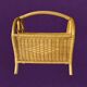 Vintage wicker and bamboo magazine rack