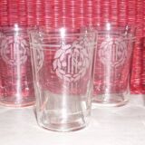 Old sandblasted glasses with laurel wreaths x6