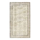 Vintage Turkish Oushak Handmade Wool Cotton Beige Area Rug 113x205