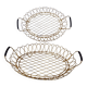 Corbeille panier plat métal doré et scoubidou