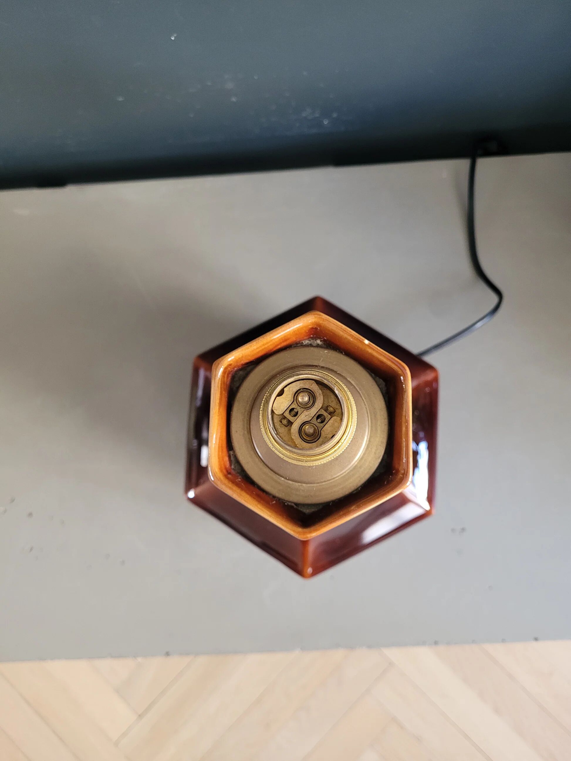 Vintage brown ceramic lamp base