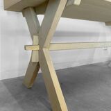 XXL vintage desk with water green patina