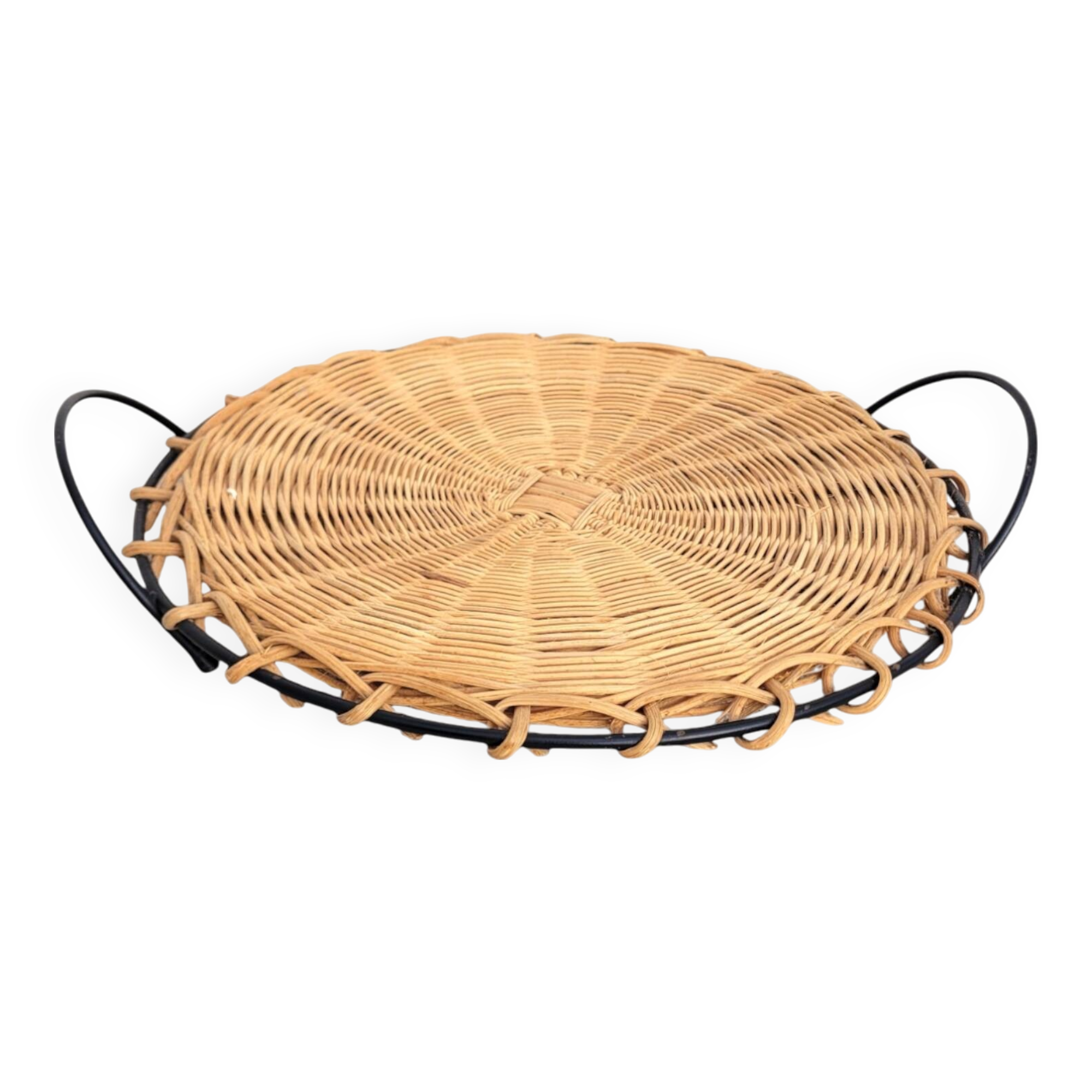 Round Rattan Serving Tray