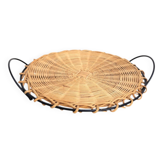 Round Rattan Serving Tray