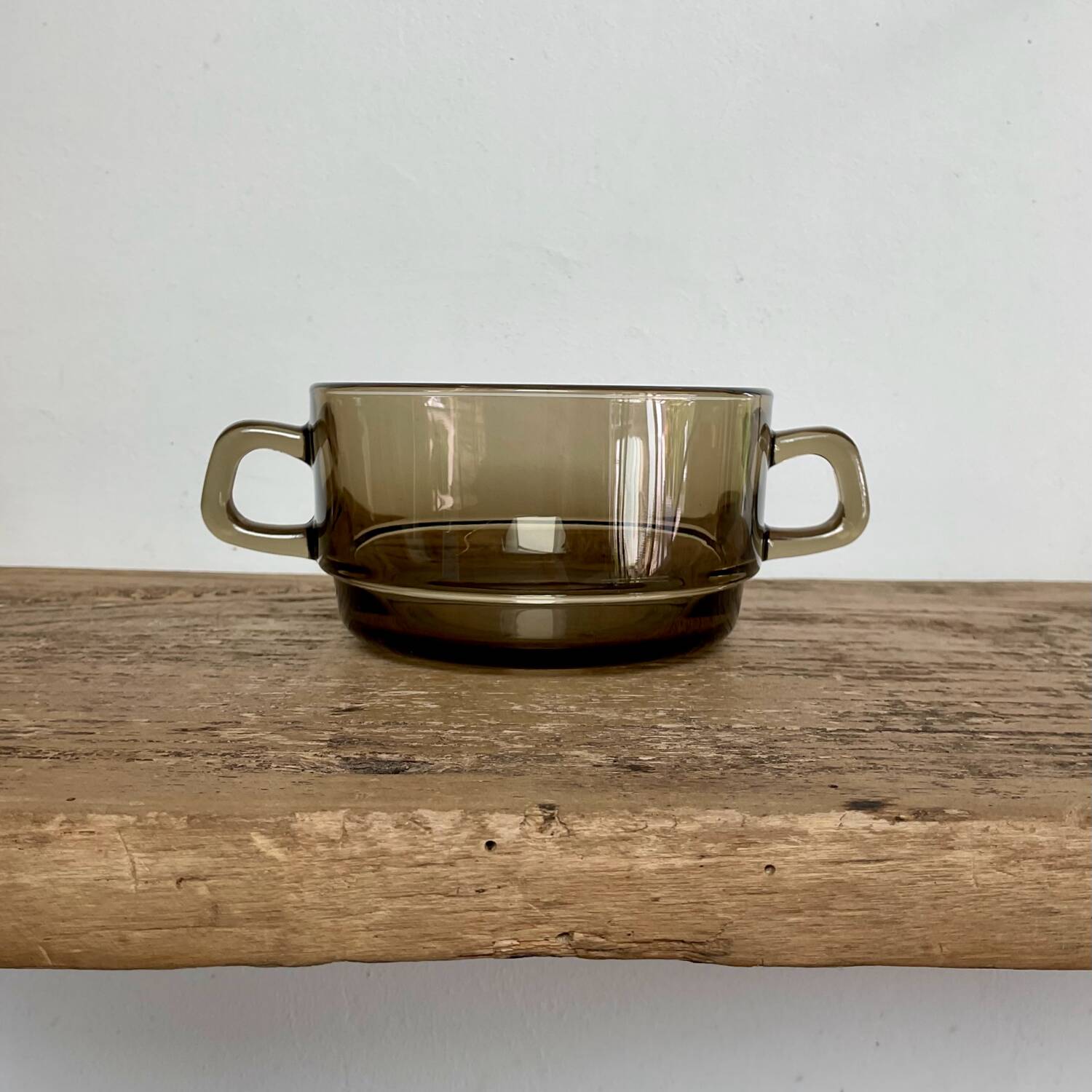 2 bols verre fumé vintage